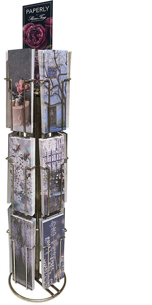 54x15 cm, för 15 st paketkort/bokmärken, 6x18 cm.